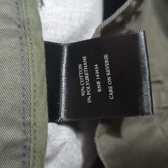 Williams & Kent 5-Pocket Flat Front Straight Leg Chino Pant Olive Green 36x30 - Picture 7 of 9